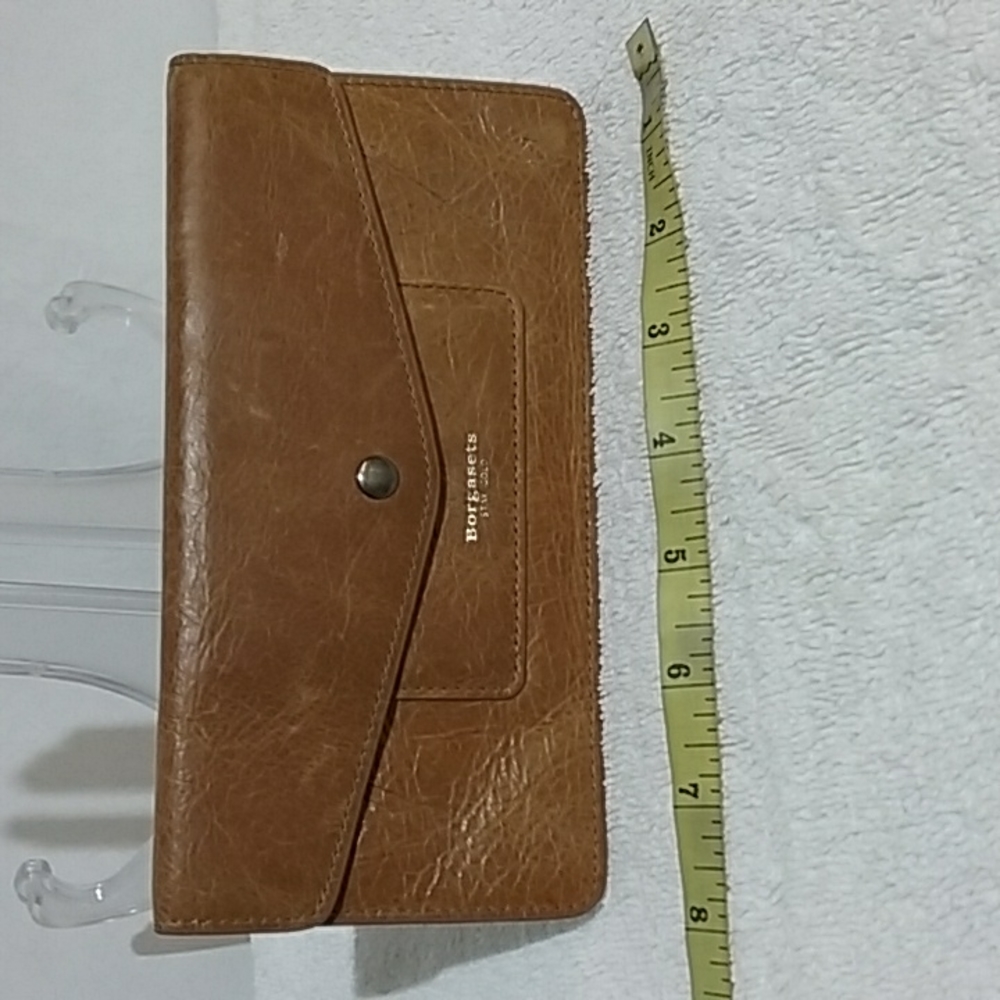 Borgasets leather wallet oil wax brown